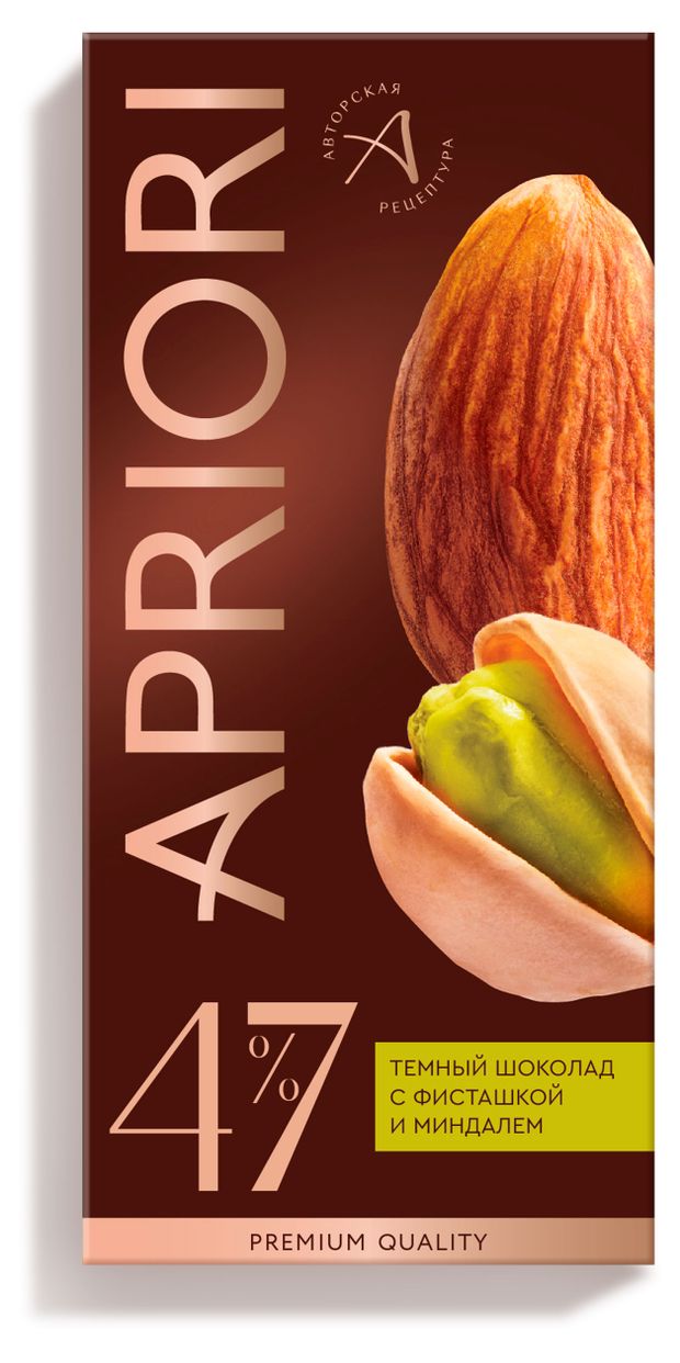 Шоколад темный Apriori с фисташкой и миндалем, 85 г