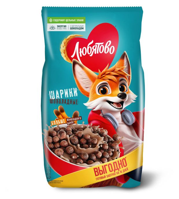 Готовый завтрак Любятово шоколадные шарики, 500 г