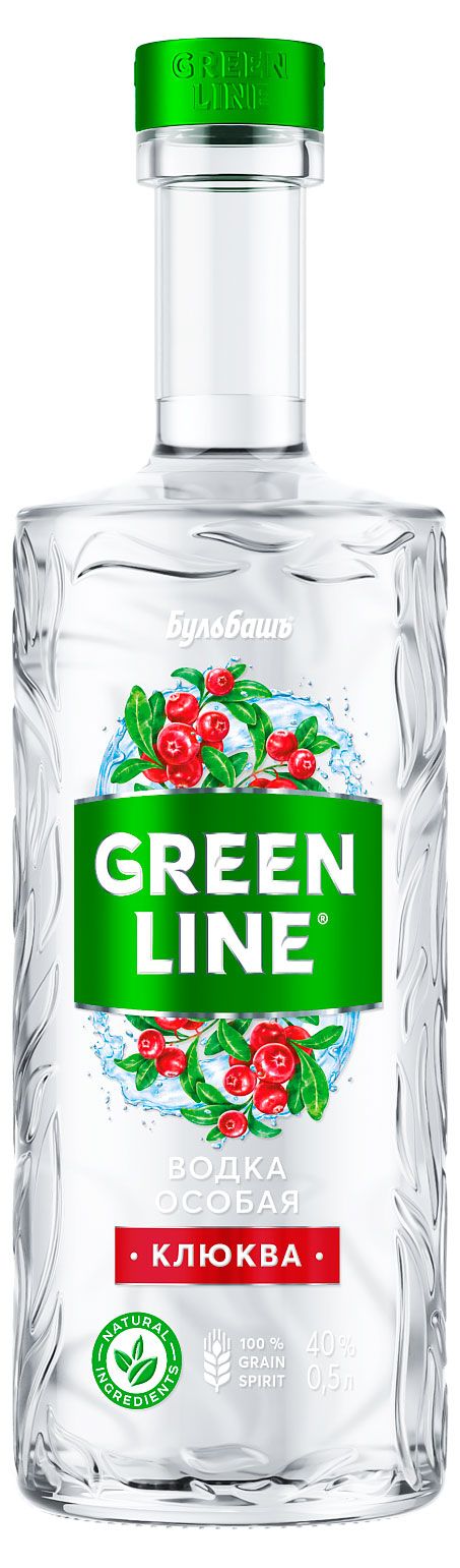 Водка Бульбашъ GreenLine Клюква Беларусь, 0,5 л