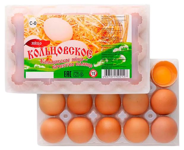 Яйцо куриное Кольцовское СО цвет в ассортименте, 15 шт