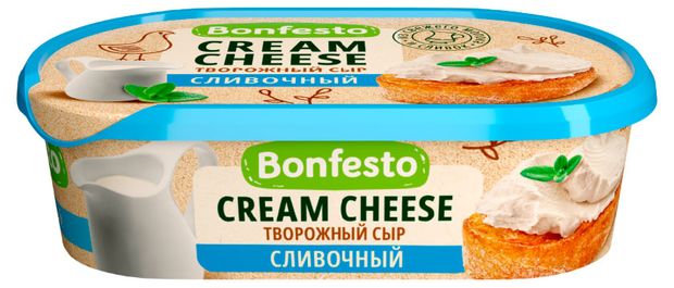 Сыр творожный сливочный Кремчиз Bonfesto 65%, 140 г