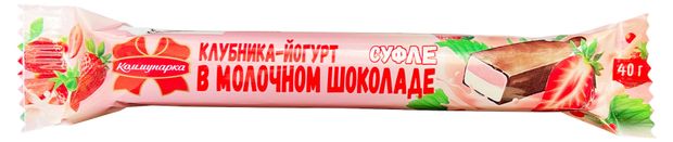Батончик Коммунарка клубника-йогурт в молочном шоколаде, 40 г