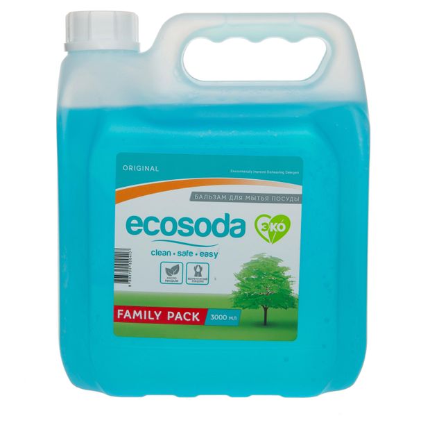 Бальзам для мытья посуды EcoSoda с нейтральным запахом, 3 л