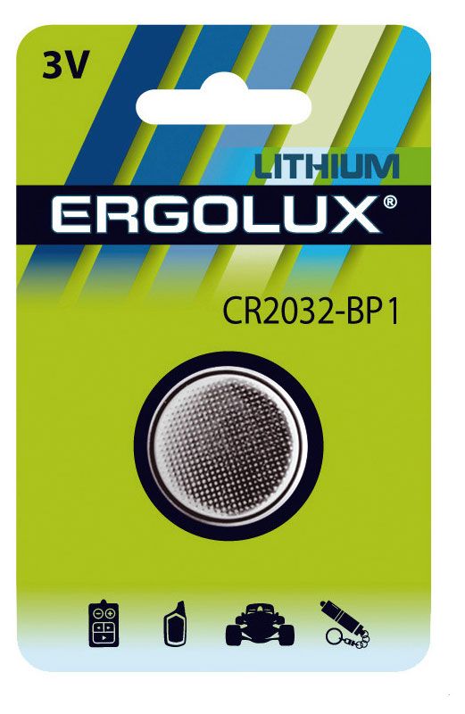 Батарейка литиевая Ergolux CR2032 1 шт 31₽