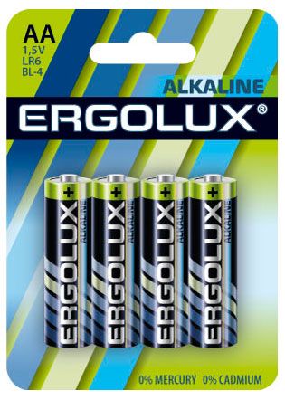 Батарейка алкалиновая Ergolux АА 4 шт 110₽
