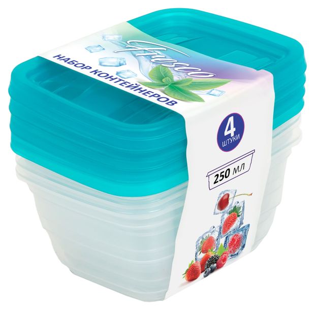 Набор контейнеров Fresco Бриз 250 мл, 4 шт