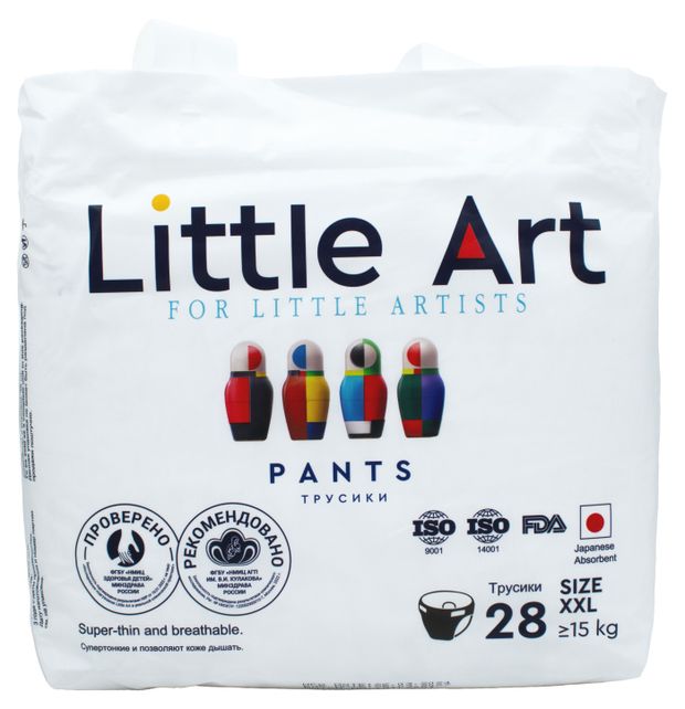 Трусики-подгузники Little Art XXL 15 кг, 28 шт