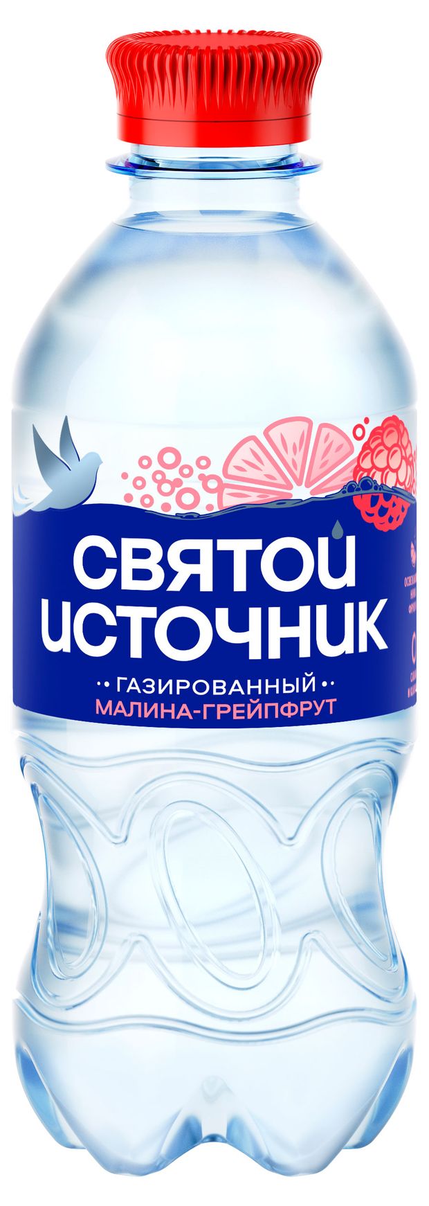 Вода питьевая Святой Источник газированная со вкусом малины и грейпфрута, 330 мл