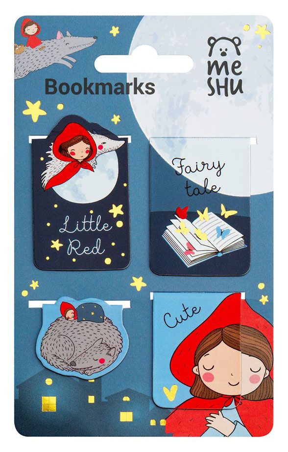 Закладки магнитные для книг Meshu Little red, 4 шт