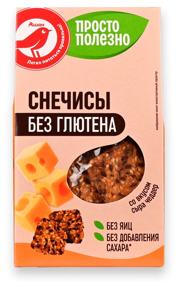 Снечисы АШАН Красная птица со вкусом сыра Чеддер, 70 г