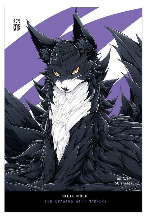 Скетчбук для рисования маркерами Meshu Anime cat А5, 50 л