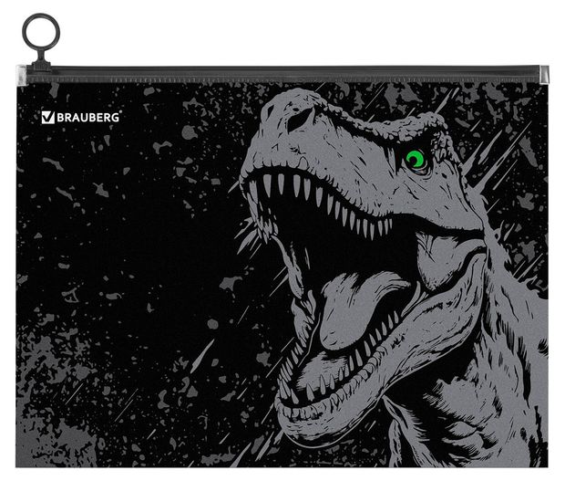 Папка для тетрадей BRAUBERG Scary dino 1 отделение пластик A4