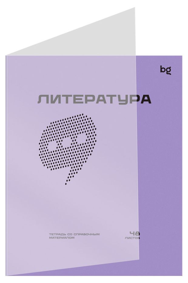 Тетрадь предметная BG Перфокарта Литература пластиковая обложка, 48 л