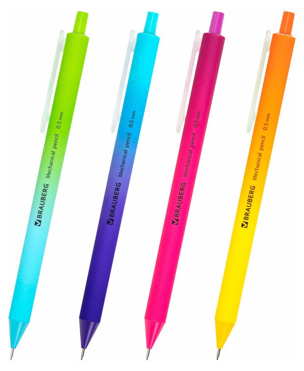 Карандаш механический BRAUBERG Soft Grade 05 мм HB 1 шт в ассортименте 38₽