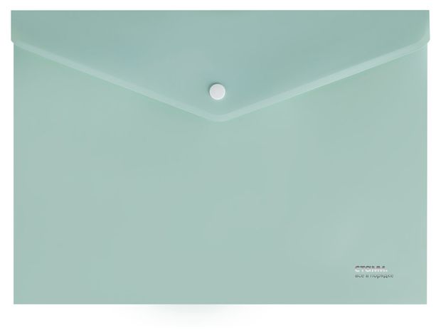 Папка-конверт на кнопке Стамм Акцент пластиковая эвкалиптовая А4