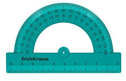 Транспортир ErichKrause 180 градусов, 10 см в ассортименте
