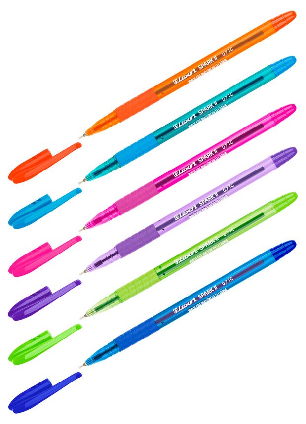 Ручка шариковая Luxor Spark II синяя 07 мм 1 шт в ассортименте 40₽