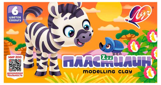 Пластилин Луч ZOO, 6 цветов