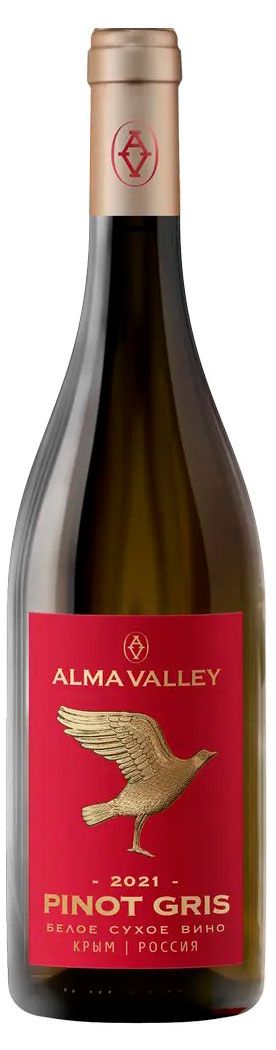 Вино Alma Valley Pinot Gris белое полусухое Россия, 0,75 л