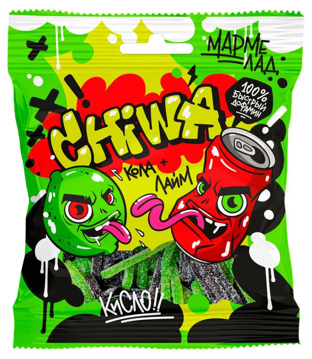 Мармелад кислый Chiwa кола и лайм, 90 г