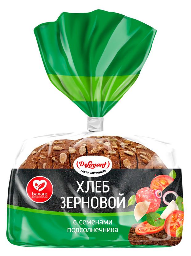 Хлеб Delavant Зерновой с семенами подсолнечника нарезка, 300 г