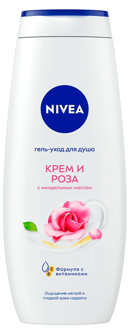 Гель-уход для душа NIVEA Крем и роза ухаживающий с маслом миндаля 500 мл 300₽