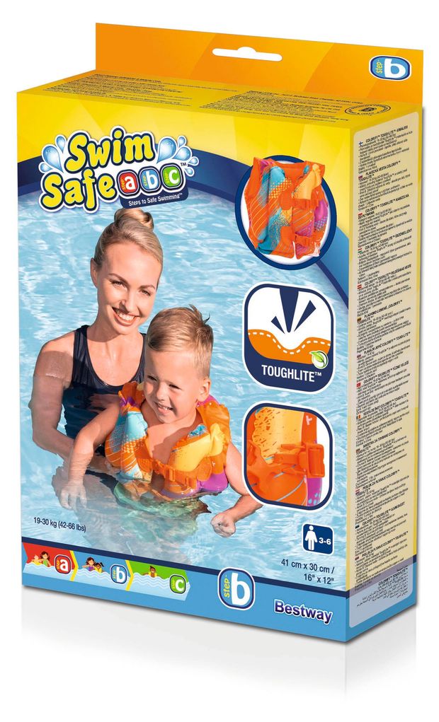 Жилет для плавания BESTWAY Swim Safe Colorify ToughLite Swim Vest, 41х30 см