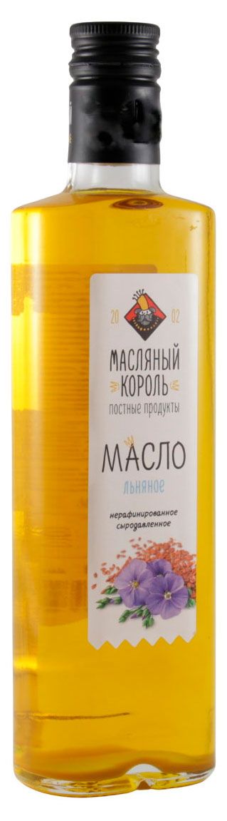 Масло льняное Масляный король нерафинированное, 350 мл