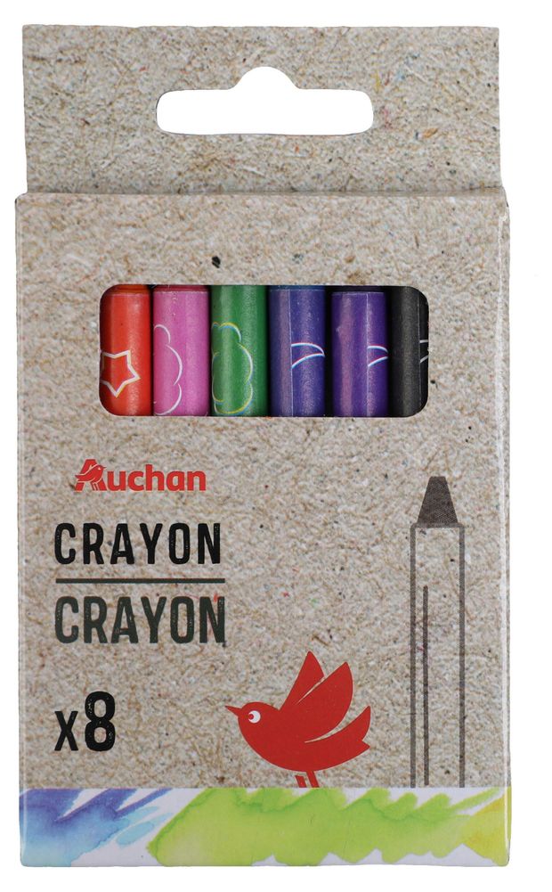 Набор восковых мелков АШАН Красная птица, 8 цветов