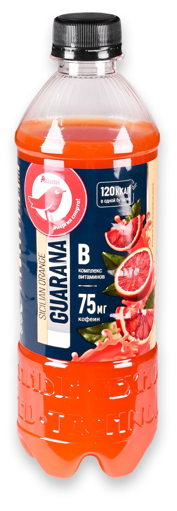 Напиток витаминизированный гуарана АШАН Красная птица со вкусом Сицилийский апельсин, 500 мл
