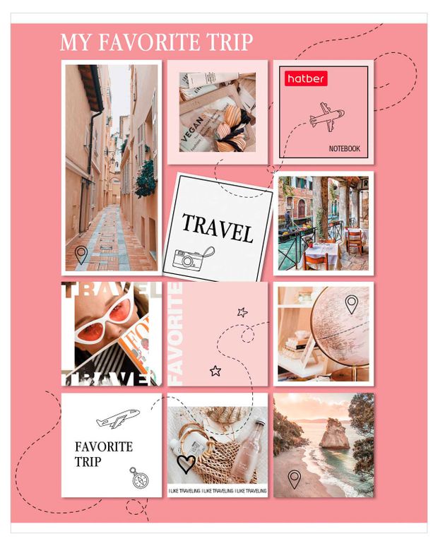 Тетрадь Hatber Travel в линейку А5, 80 л в ассортименте