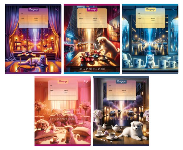 Тетрадь BG Коты и собаки в линейку А5 18 л 1 шт в ассортименте 35₽