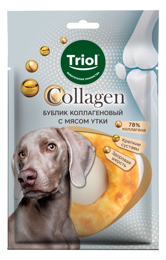 Лакомство для собак Triol Collagen Бублик с мясом утки, 70 г