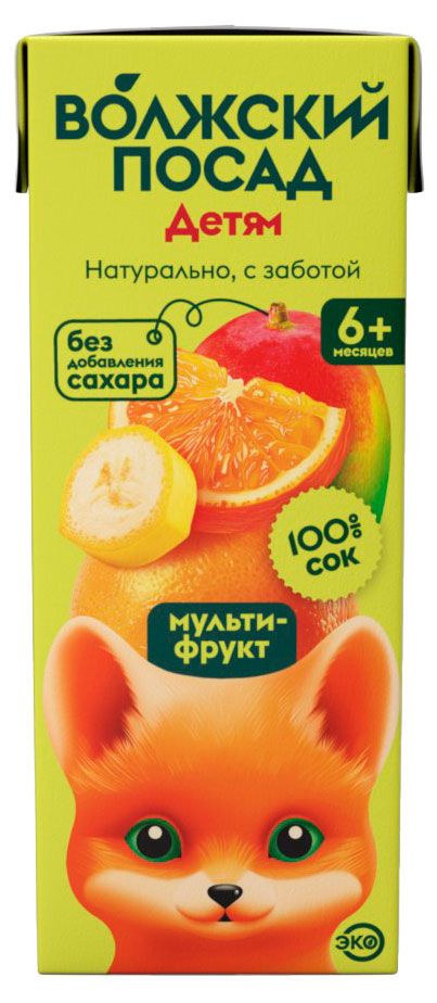 Сок Волжский Посад мультифрукт с 6 мес., 200 мл
