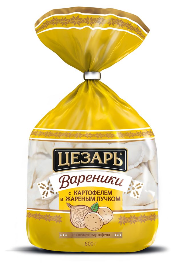 Вареники сытные Цезарь с картофелем и жареным лучком, 600 г