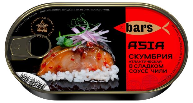 Скумбрия атлантическая БАРС в сладком соусе Чили, 175 г