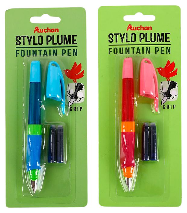 Ручка перьевая АШАН Красная птица 2 картриджа 130₽