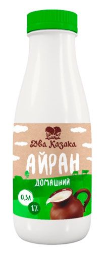 Айран Два Казака Домашний 1% БЗМЖ, 500 г