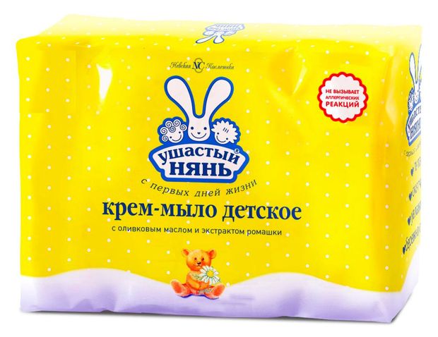 Крем-мыло детское Ушастый нянь с ромашкой, 4 шт х 100 г