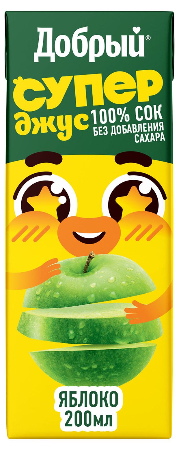 Вода, соки, напитки Сок Добрый Active kid яблочный, 200 мл