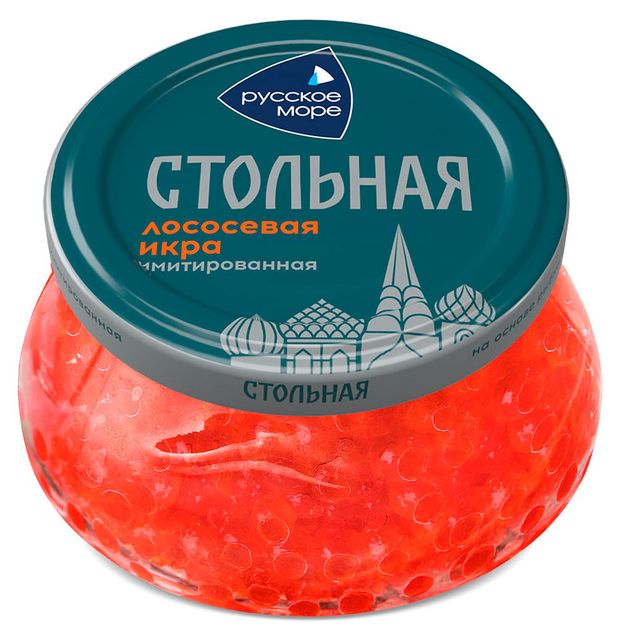 Икра лососевая Русское Море Стольная люкс имитированная, 230 г