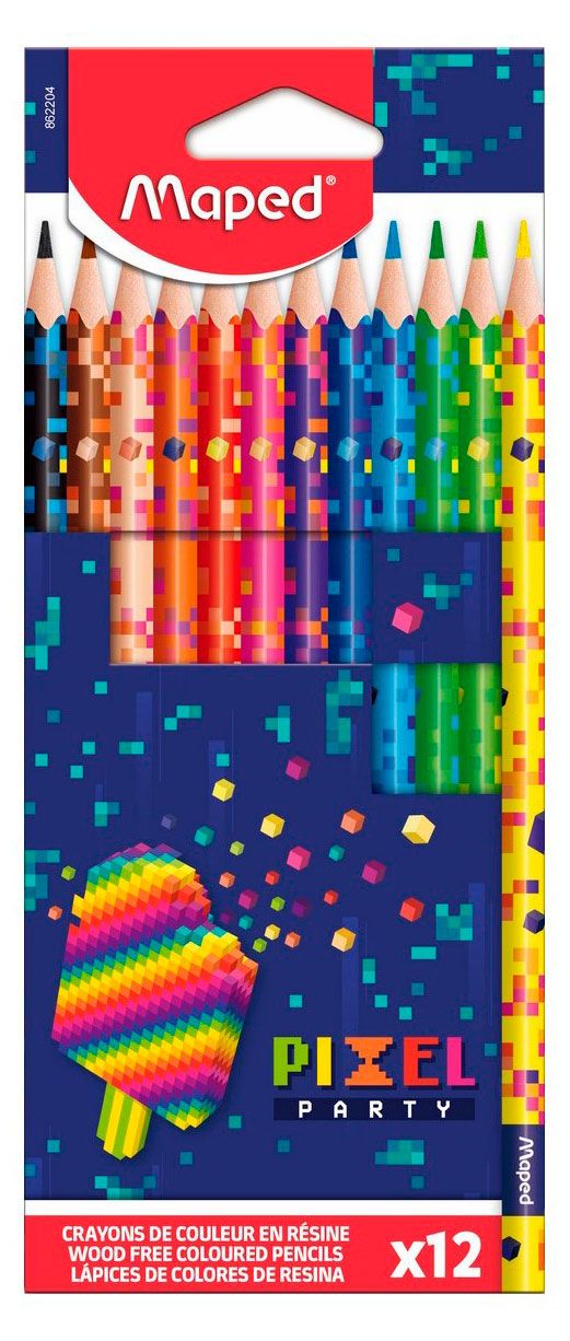 Карандаши цветные Maped PIXEL PARTY, 12 цветов