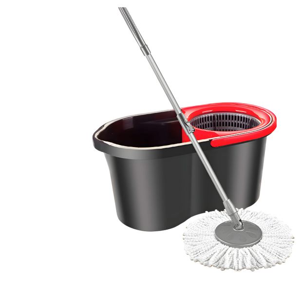 Швабра телескопическая Actuel с отжимом и круглым ведром для уборки пола 14 л 1100₽