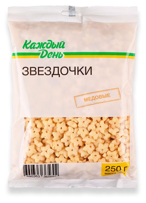 Готовый завтрак Каждый день Звездочки медовые 250 г 50₽