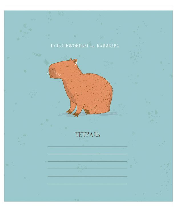 Тетрадь ПЗБМ Будь как капибара в клетку А5 18 л в ассортименте 43₽