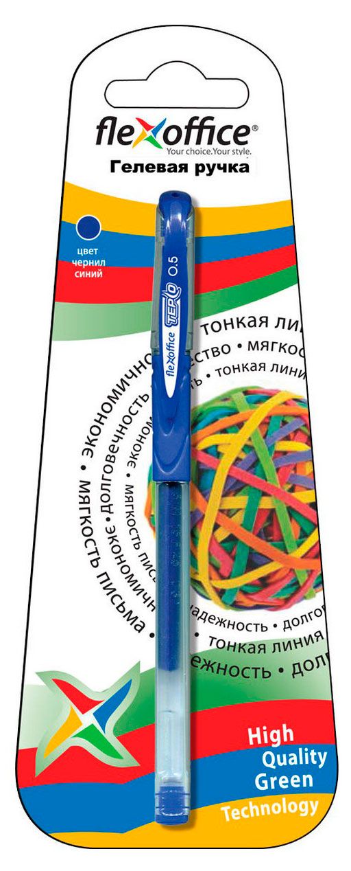 Ручка гелевая Flexoffice tepco 0,5мм синяя, 1 шт
