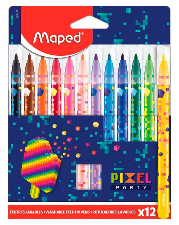 Фломастеры Maped PIXEL PARTY, 12 шт