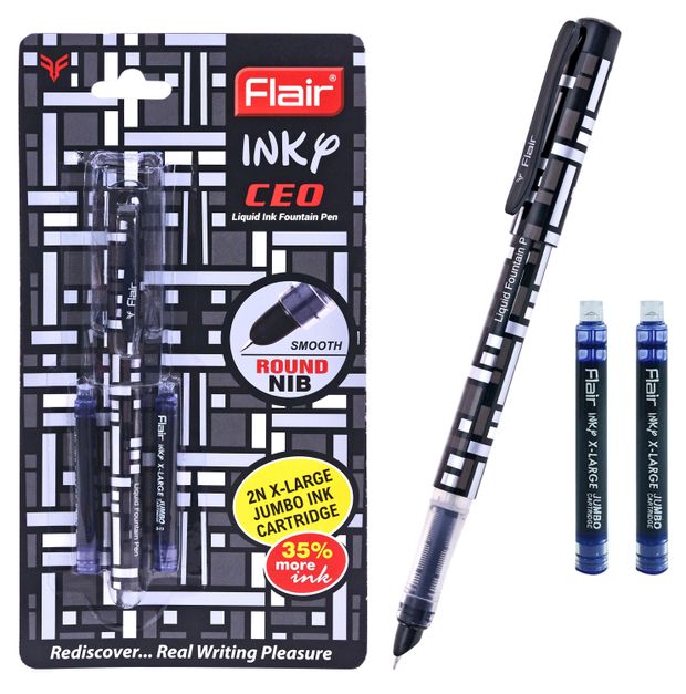 Ручка перьевая Flair INKY CEO пластик с 2мя капсулами 07мм синяя 1 шт 300₽
