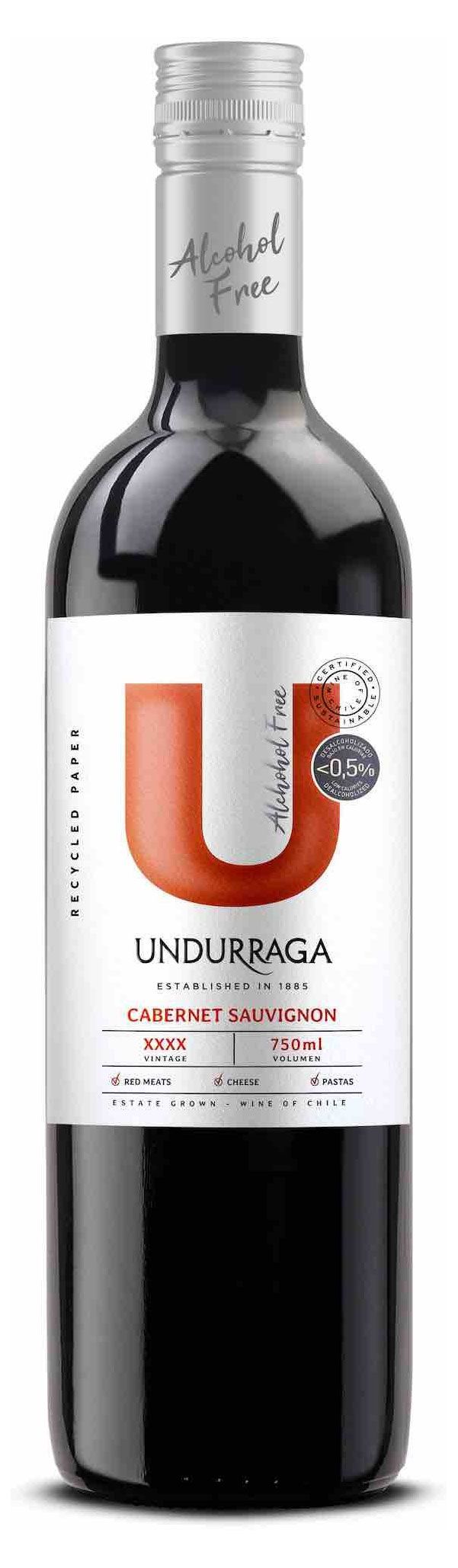 Вино безалкогольное Undurraga Cabernet Sauvignon красное полусладкое Чили, 0,75 л