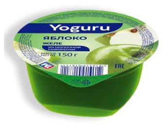 Желе из молочной сыворотки Yoguru яблоко, 150 г